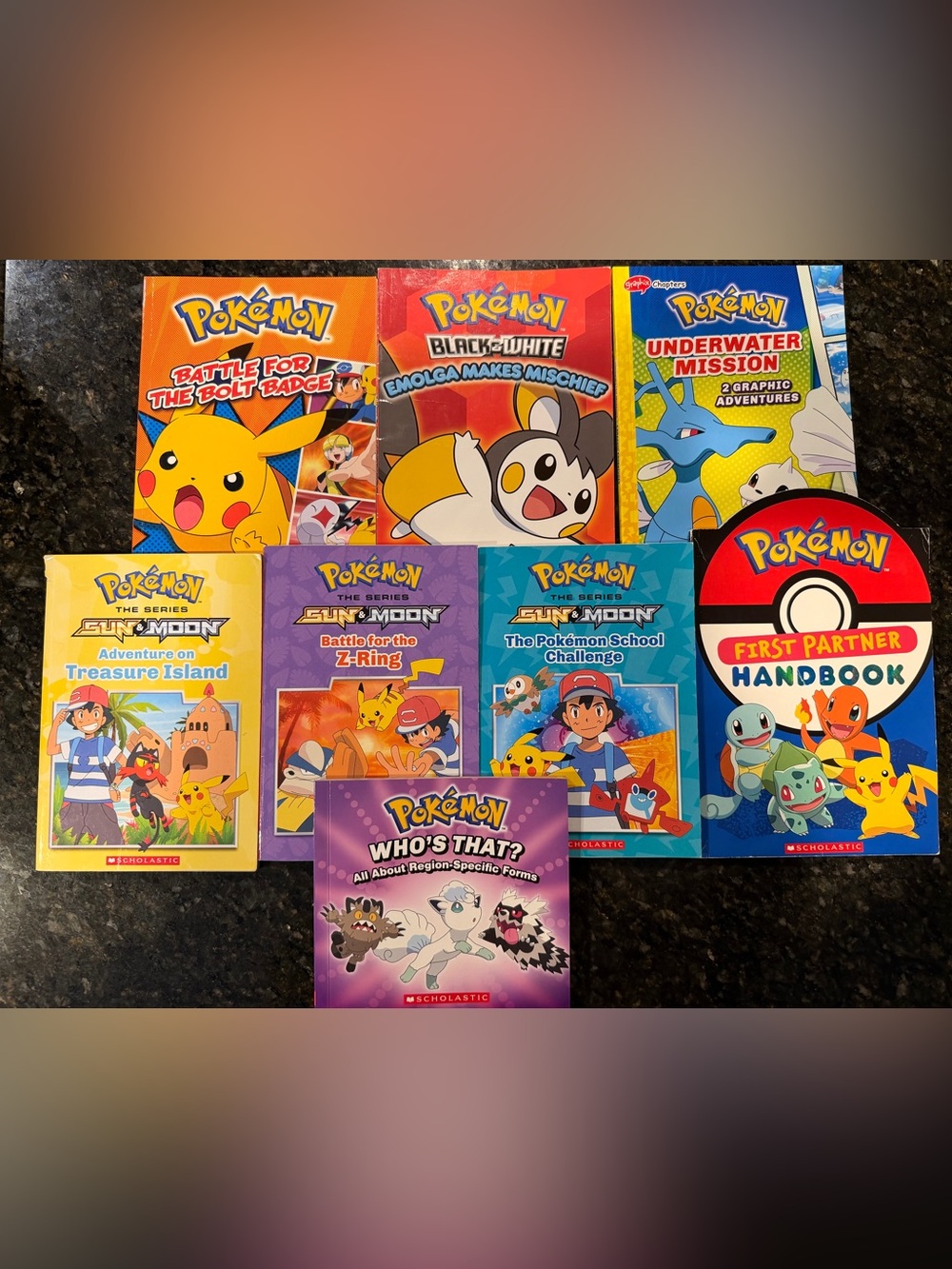 Pokemon Book Lot of 8 Books: Chapter Books, Graphic Novels, Handbooks